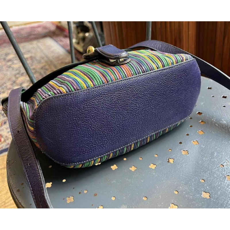 DELVAUX - Sac en cuir tressé multicolore