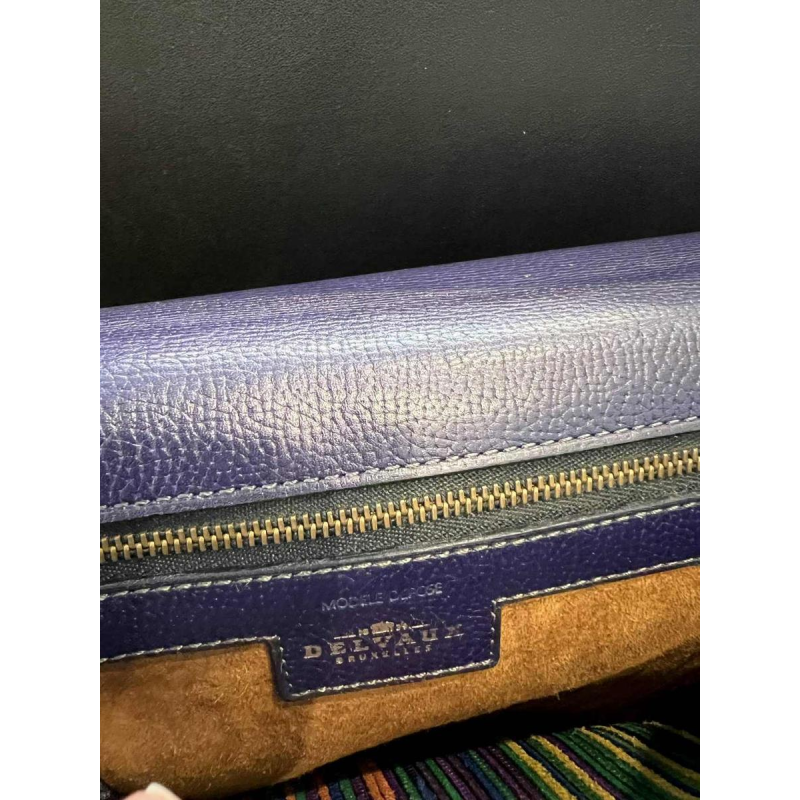 DELVAUX - Veelkleurige geweven leren tas