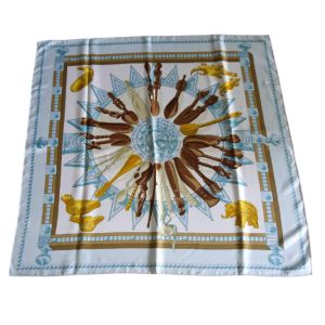 Hermès Paris for Cathy Latham, spoon silk square from Africa