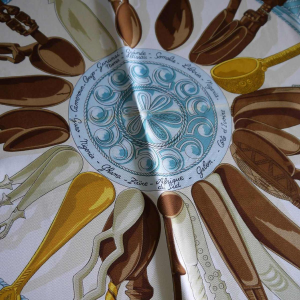 Hermès Paris for Cathy Latham, spoon silk square from Africa