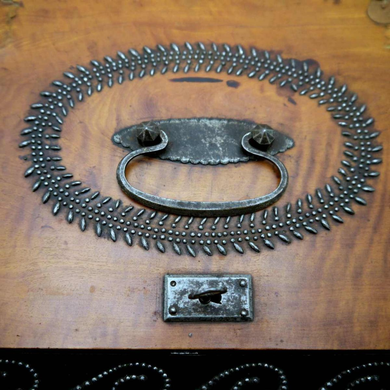 Maison GRANDCHER à Paris, coffret / porte courrier à soufflet, époque Empire