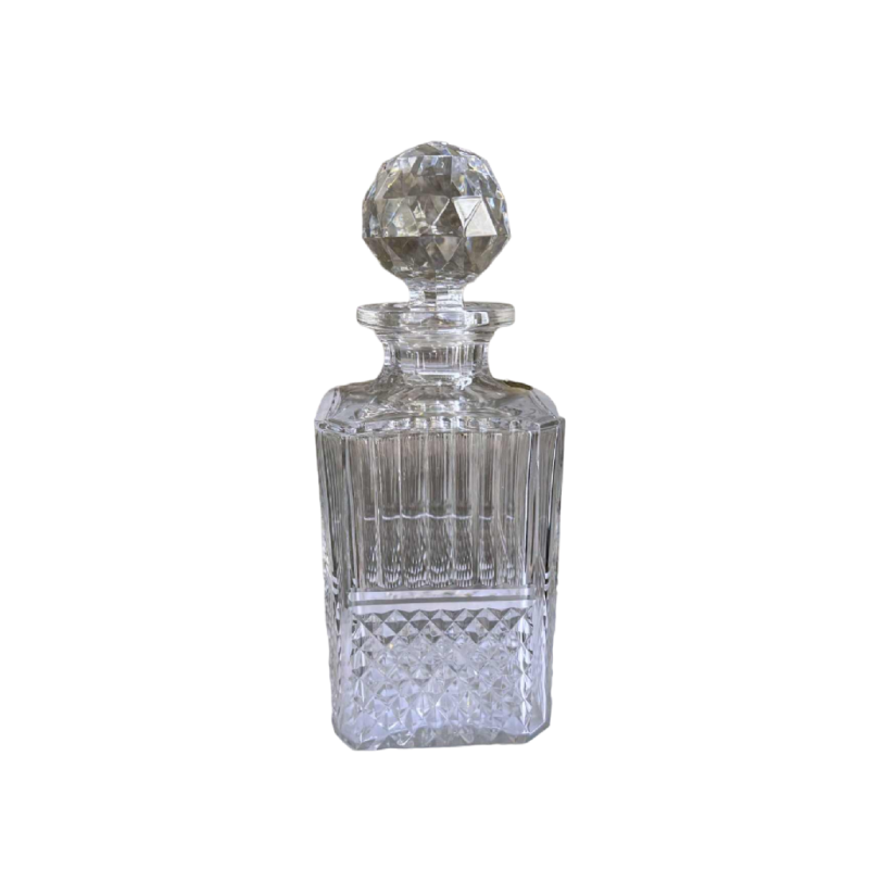 Val Saint Lambert, carafe à whisky en cristal taillé, 20ème siècle