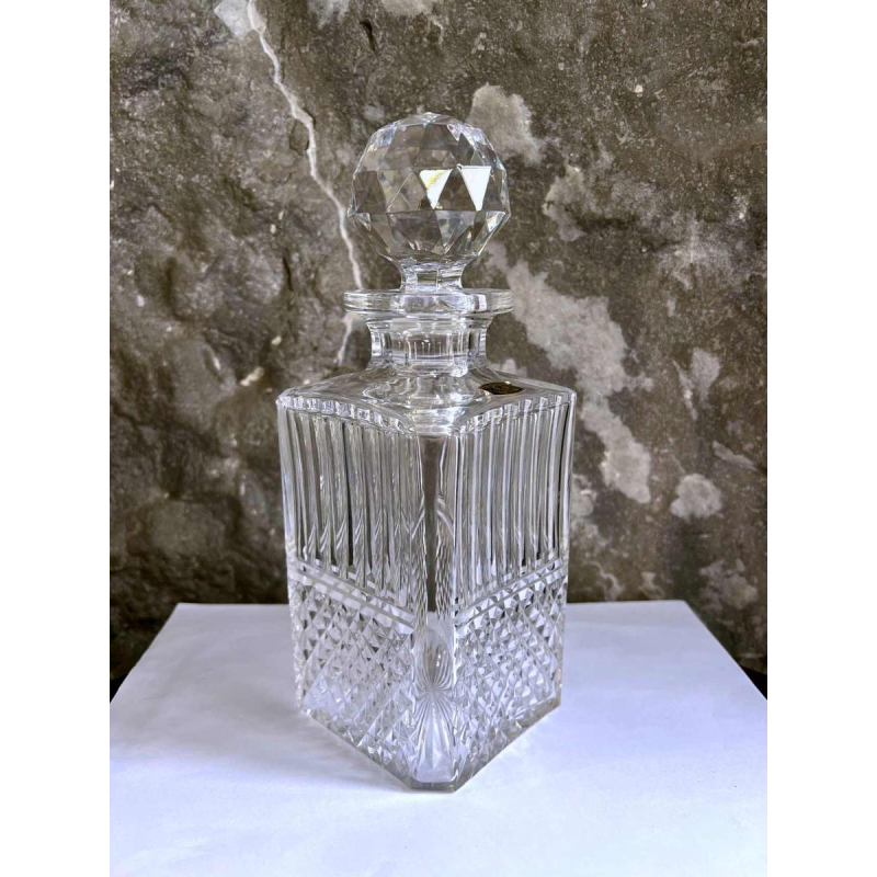 Val Saint Lambert, cut crystal whisky decanter, 20th century