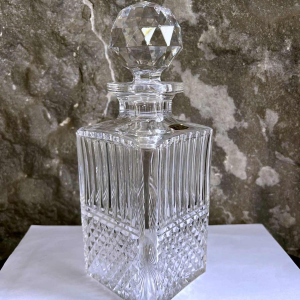Val Saint Lambert, carafe à whisky en cristal taillé, 20ème siècle