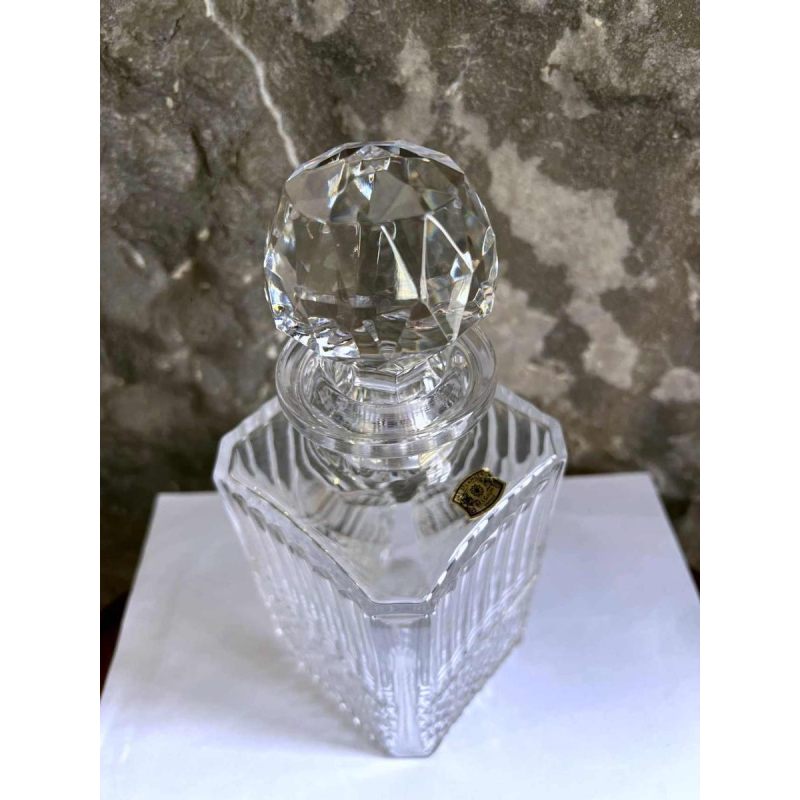 Val Saint Lambert, carafe à whisky en cristal taillé, 20ème siècle