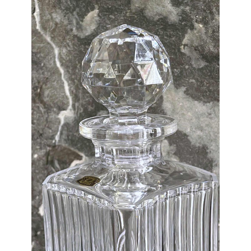 Val Saint Lambert, carafe à whisky en cristal taillé, 20ème siècle