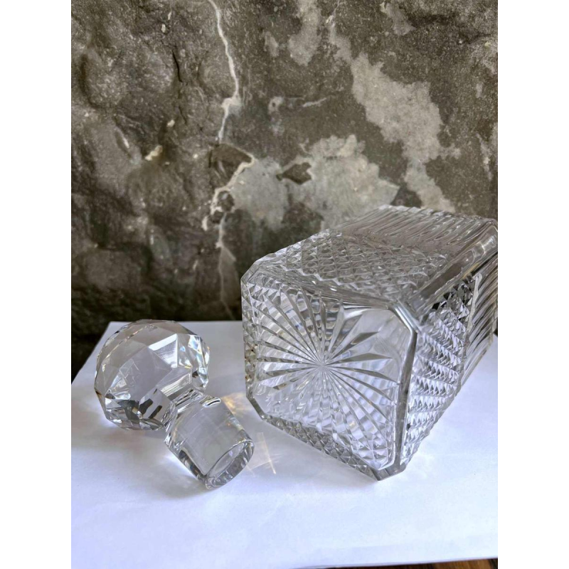 Val Saint Lambert, cut crystal whisky decanter, 20th century