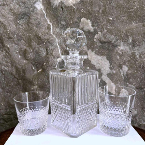 Val Saint Lambert, carafe à whisky en cristal taillé, 20ème siècle