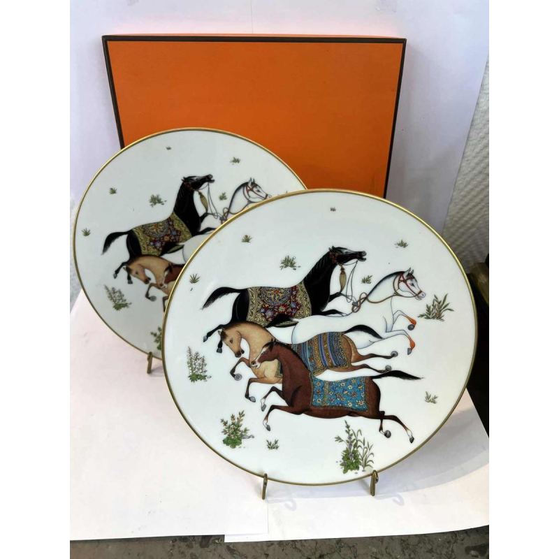 HERMÈS Paris - Plat/Assiette collection "Cheval d'Orient"