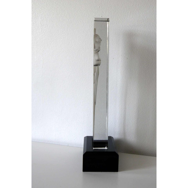 Lalique France ‘Virgin and Child’, pressed moulded glass sculpture