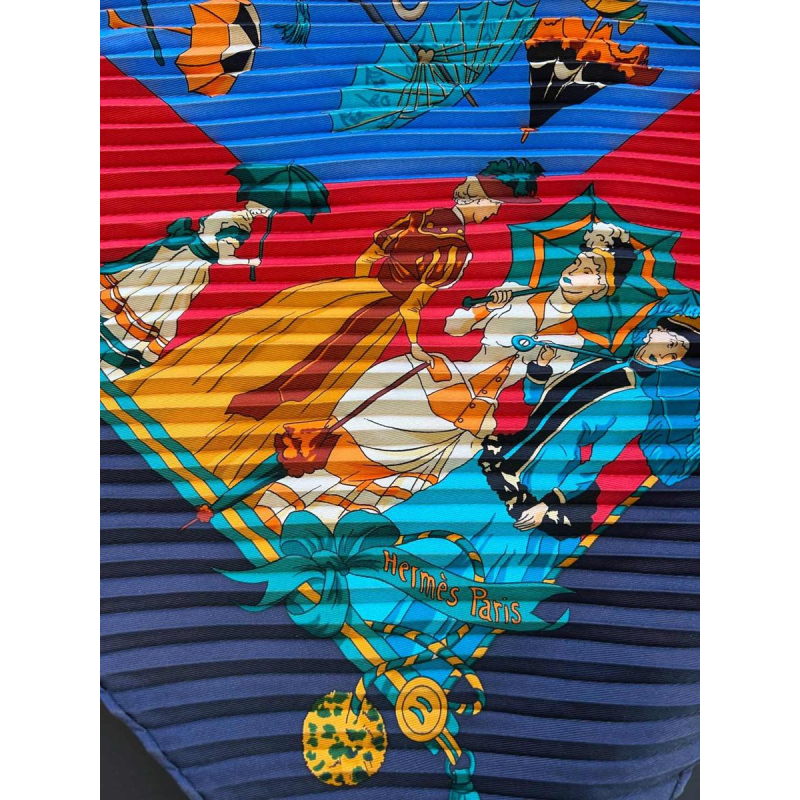 Hubert de Watrigant voor HERMÈS, “Paraplu's en parasols” zijden geplooid vierkant