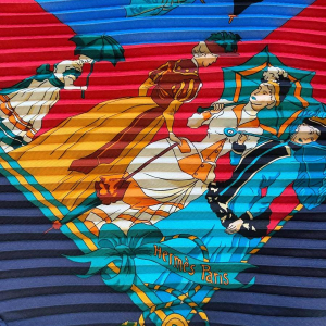 Hubert de Watrigant voor HERMÈS, “Paraplu's en parasols” zijden geplooid vierkant