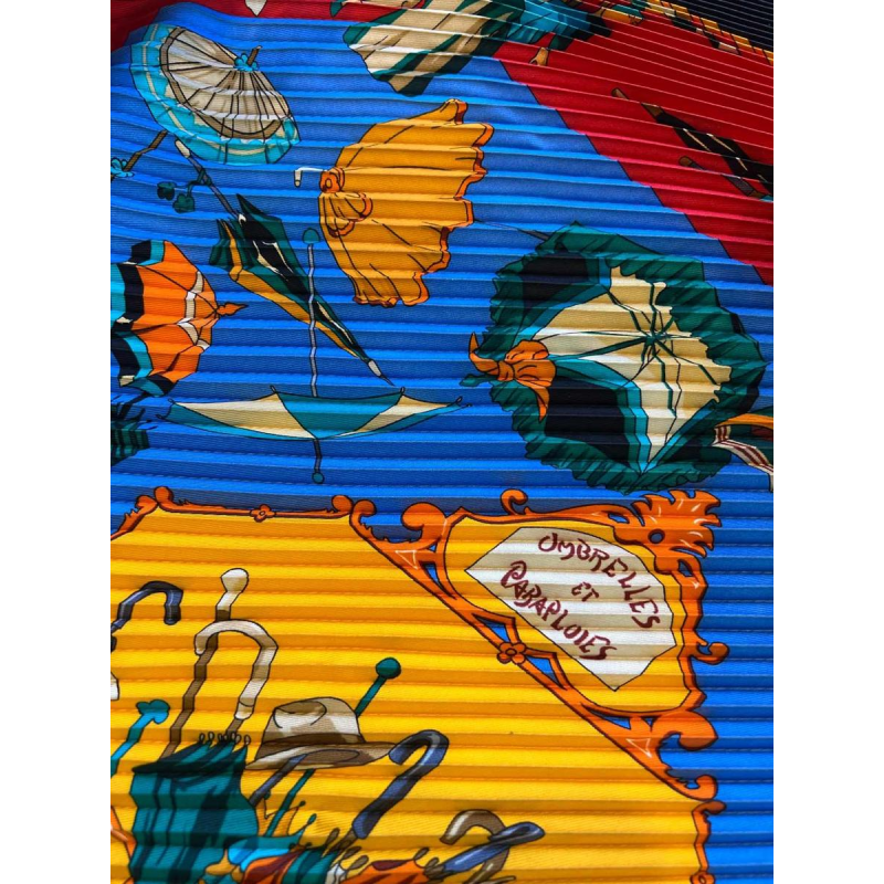 Hubert de Watrigant voor HERMÈS, “Paraplu's en parasols” zijden geplooid vierkant