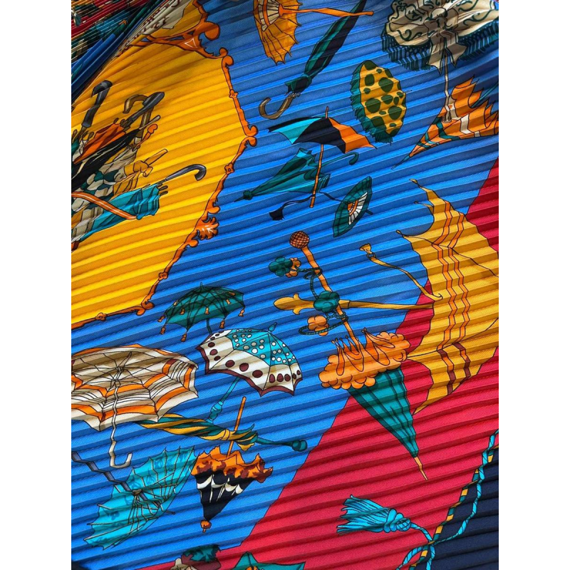 Hubert de Watrigant voor HERMÈS, “Paraplu's en parasols” zijden geplooid vierkant