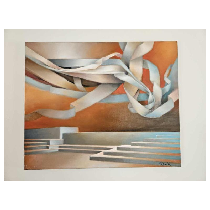 Charles-Louis Lasalle 'Les vents du soir' tableau huile sur toile, 1992