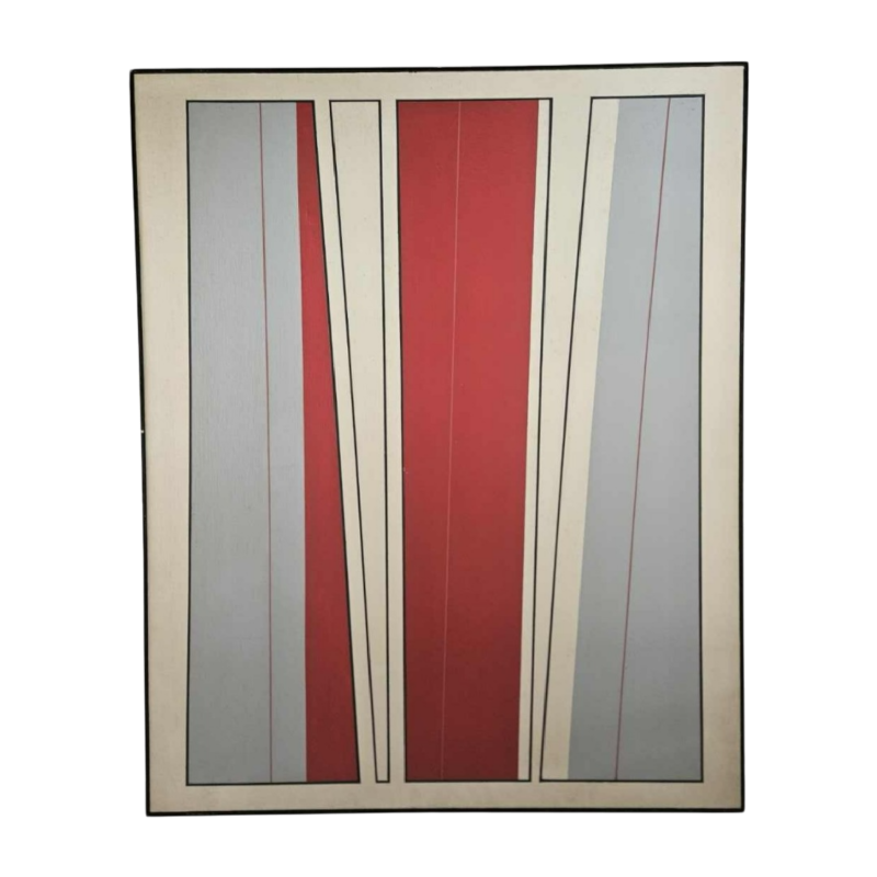 Jean Dubois 'Composition abstraite' tableau huile sur toile, 1985