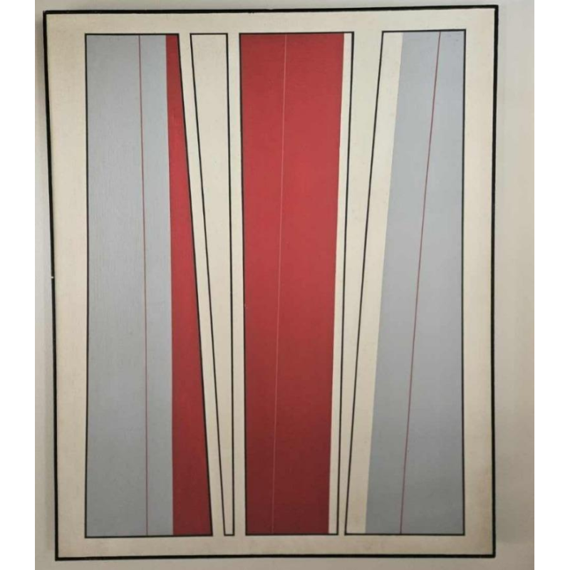 Jean Dubois 'Composition abstraite' tableau huile sur toile, 1985