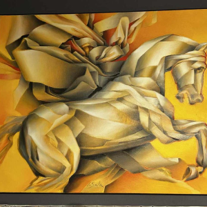 Charles-Louis Lasalle, L'Etalon à l'Honneur, painting oil on canvas, signed, 1997