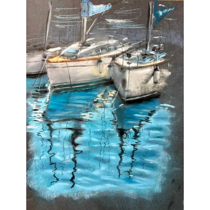 Jonathan De Cesare "marine" pastel sur papier