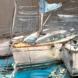 Jonathan De Cesare "mariene" pastel op papier