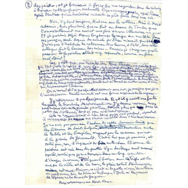 Louis Aragon Manuscrit - Exposé d'une exposition - 1977