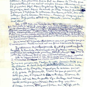 Louis Aragon manuscript - uniek en ongepubliceerd - Tentoonstellingspraatje - 1977