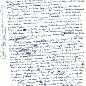manuscript Louis Aragon - unique and unpublished - Exposé d'une exposition - 1977