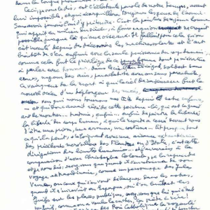 manuscript Louis Aragon - unique and unpublished - Exposé d'une exposition - 1977