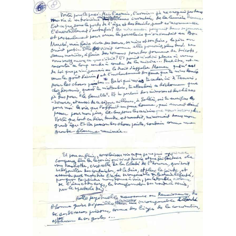 manuscript Louis Aragon - unique and unpublished - Exposé d'une exposition - 1977