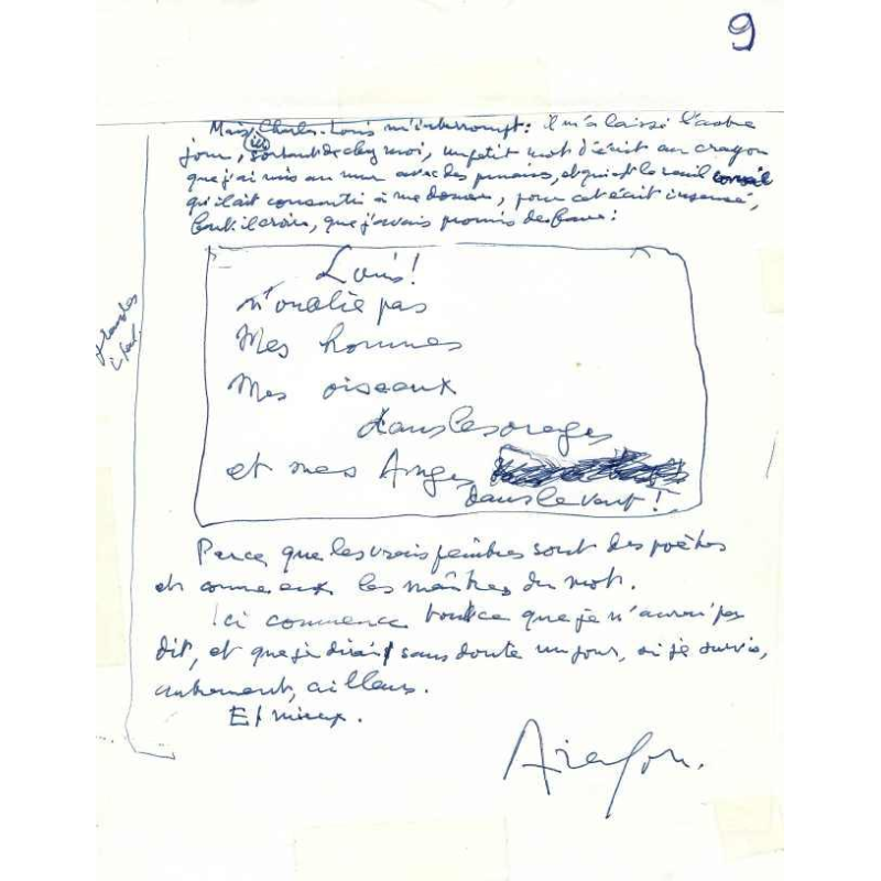 Louis Aragon Manuscrit - Exposé d'une exposition - 1977