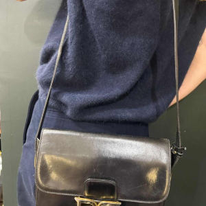 Delvaux, sacoche en cuir lisse d'agneau brun vintage