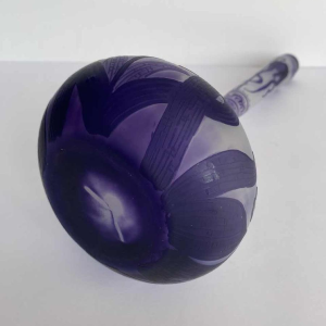 Art Nouveau soliflore vaas, orchidee decoratie, zuurgeëtst glas gesigneerd LP, begin 20e eeuw