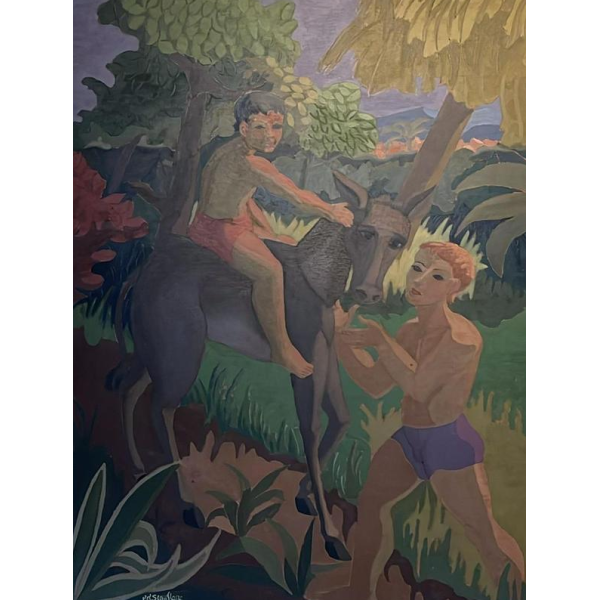 Edgar Scauflaire, oil on panel, 1959