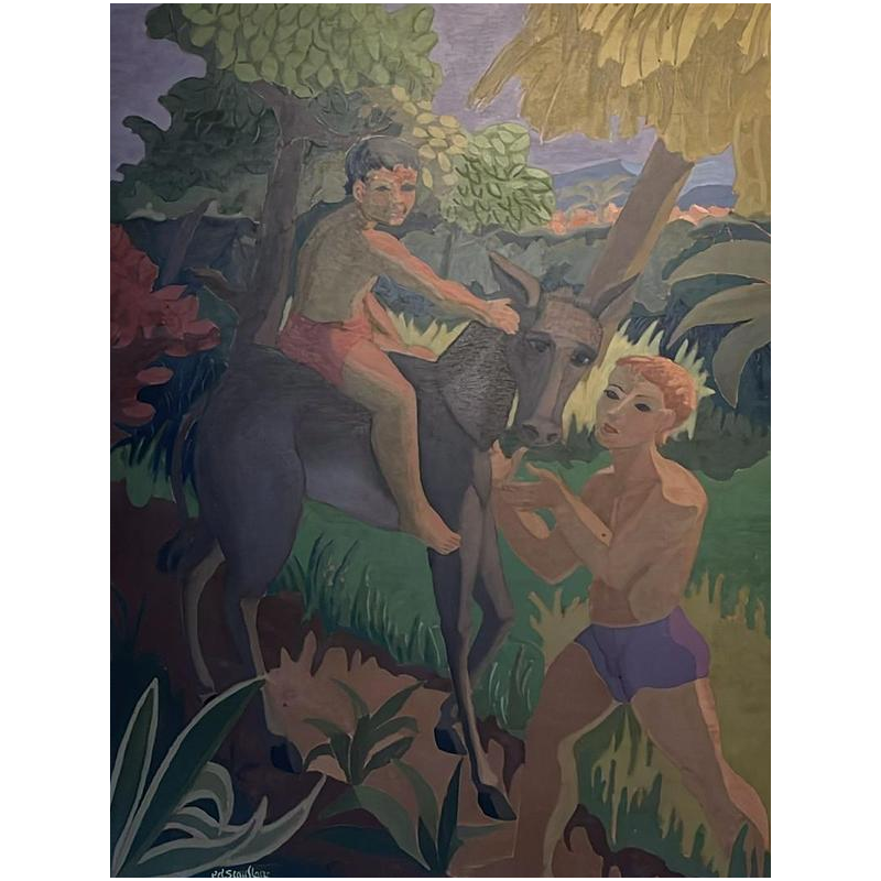 Edgar Scauflaire, huile sur panneau, 1959