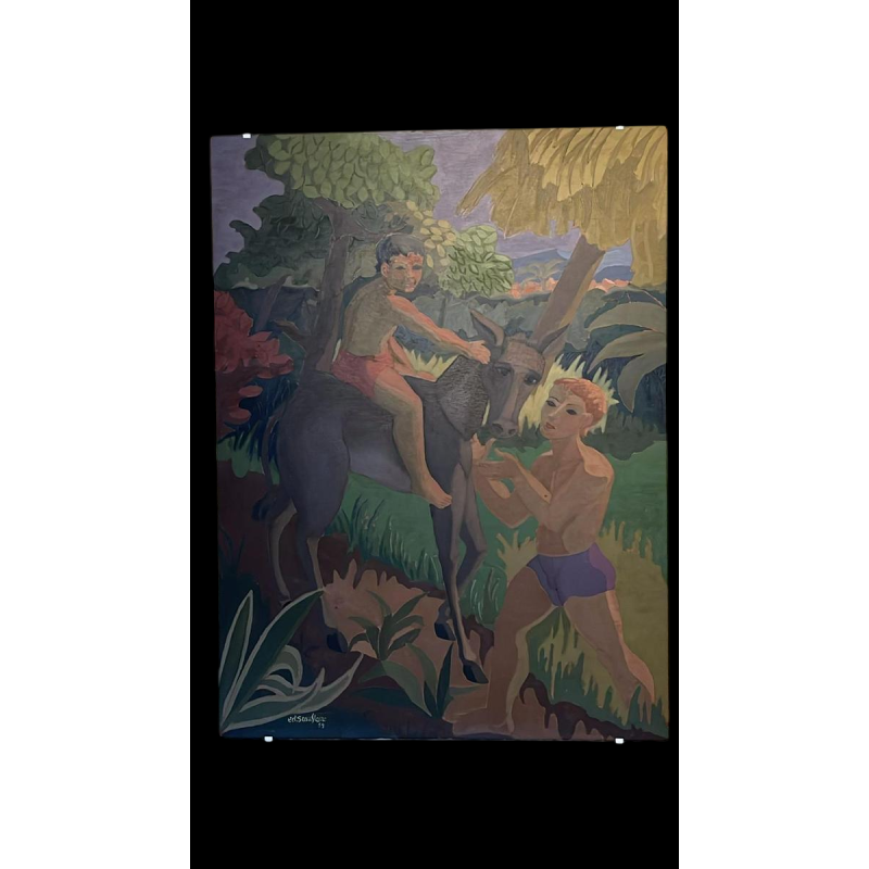 Edgar Scauflaire, huile sur panneau, 1959