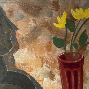 Edgar Scauflaire, oil on panel, 1957