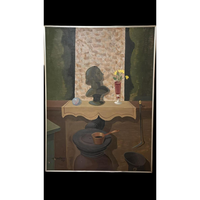 Edgar Scauflaire, olieverf op paneel, 1957