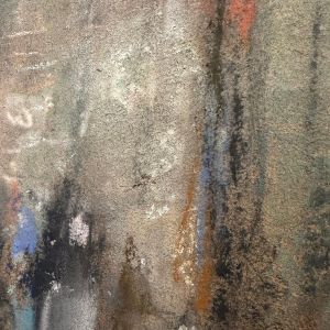 Lucien Frank 'Marktscène' Impressionistische pastel, eind 19e eeuw