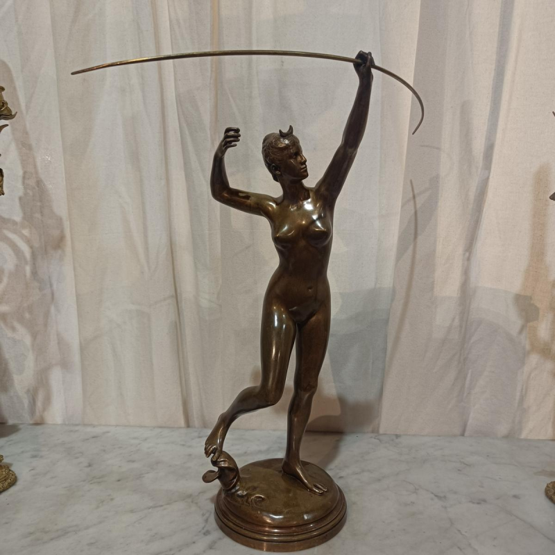 Alexandre Falguière "Diana the Huntress" bronze sculpture by Thiébaut Frères, Paris, 19th century