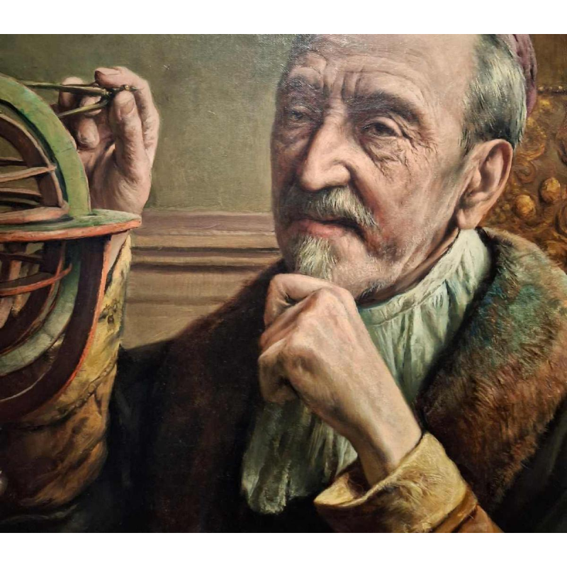 Léon Brunin ‘The scientist ’ portrait painting, oil on canvas, early 20th c