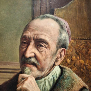 Léon Brunin ‘The scientist ’ portrait painting, oil on canvas, early 20th c