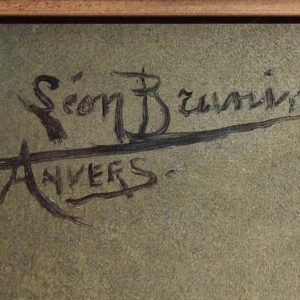 Léon Brunin "De Wetenschapper" portretschilderij, olieverf op doek, begin 20e eeuw