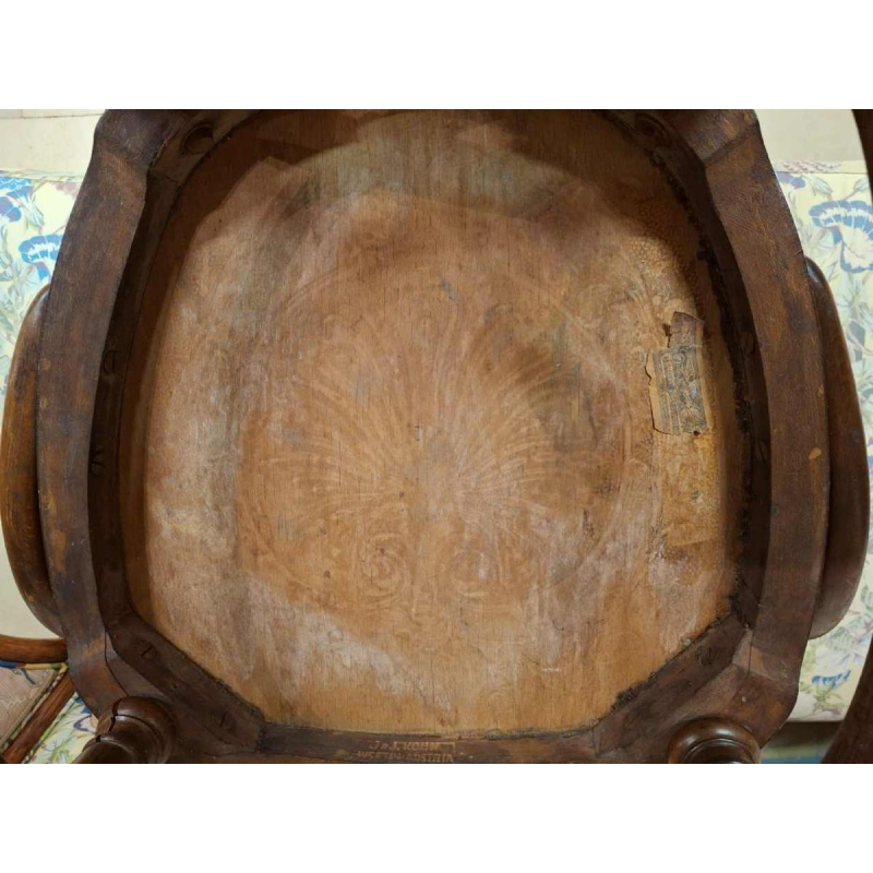Jacob & Josef Kohn, gebogen houten stoel / fauteuil, Oostenrijk, eind 19e eeuw