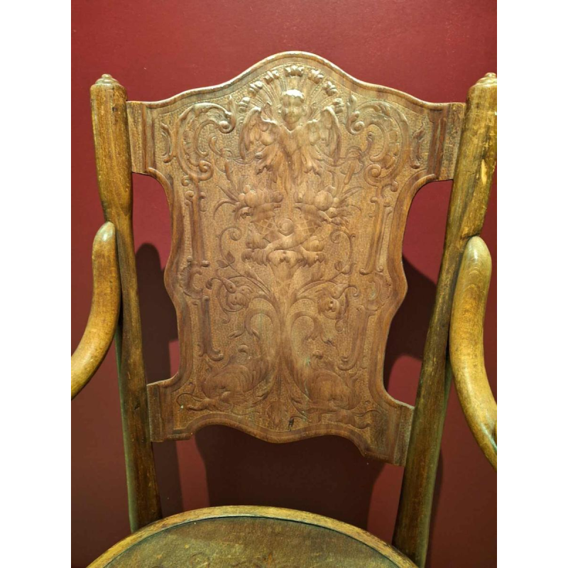 Jacob & Josef Kohn, chaise / fauteuil en bois courbé, Autriche fin XIXe s