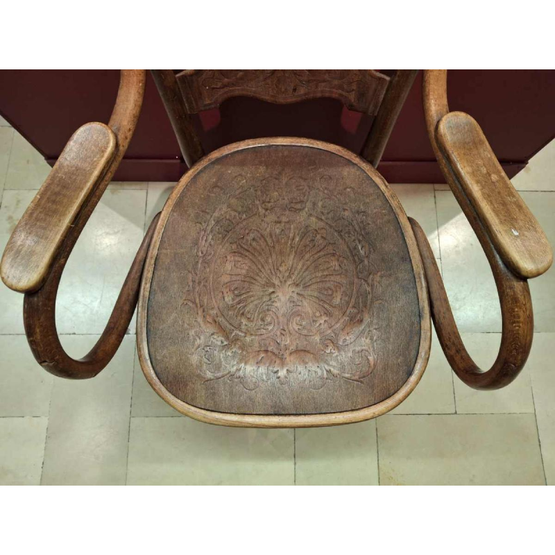 Jacob & Josef Kohn, gebogen houten stoel / fauteuil, Oostenrijk, eind 19e eeuw