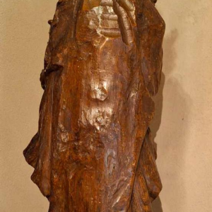 “Vierge à l'enfant Jésus“ statue en bois sculpté et argent, XVIIe s