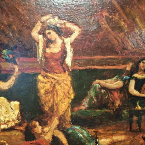 Adolphe Monticelli 'Danse orientale' tableau huile sur panneau, XIXe s