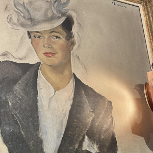 Suzanne Bonhivers “Portrait of a Lady” oil on canvas, 1942
