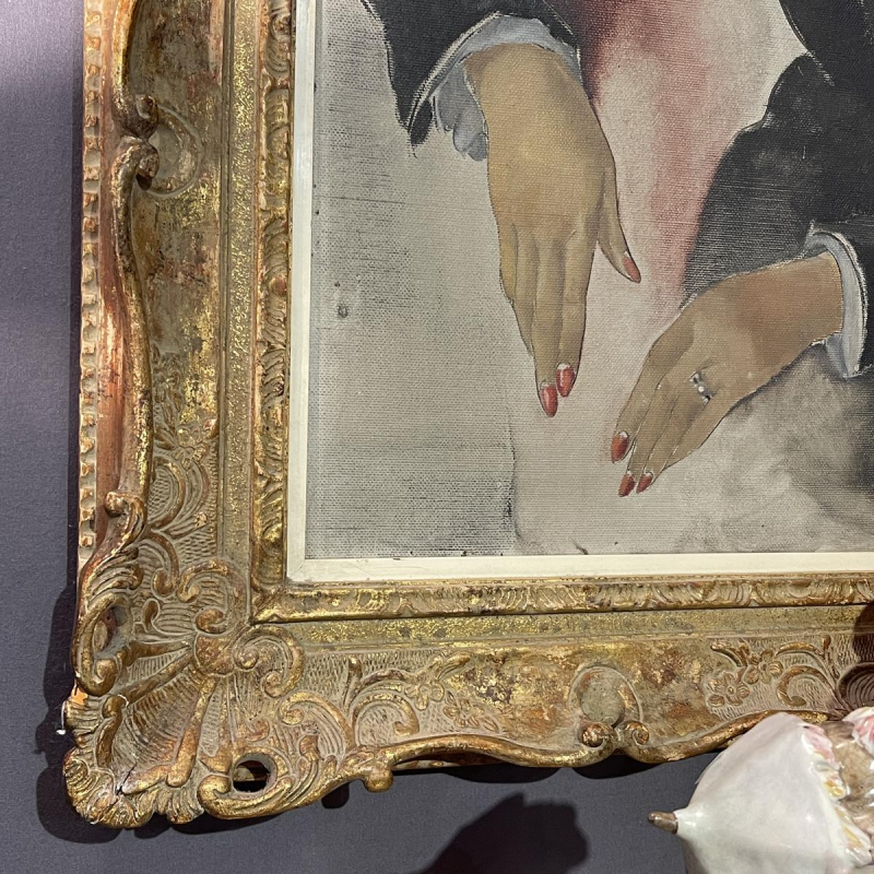 Suzanne Bonhivers «Portrait de dame» huile sur toile, 1942