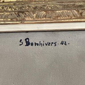 Suzanne Bonhivers «Portrait de dame» huile sur toile, 1942